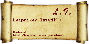Leipniker István névjegykártya